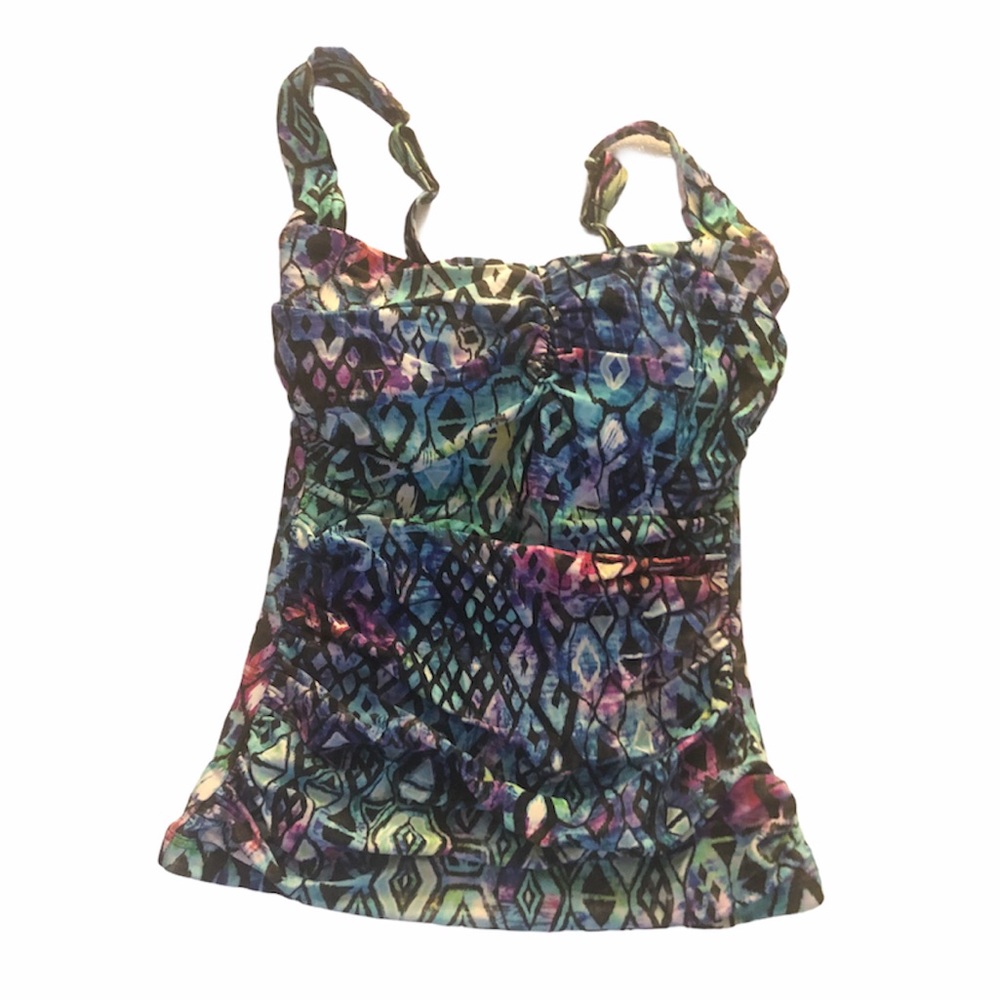 COLORFUL TRIBAL PROFILE TANKINI TOP - Picture 11 of 11